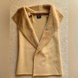 Faux fur tan vest. M size.